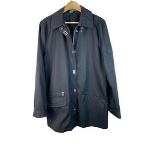 Lauren Ralph Lauren Exclusive Women's XL Black Full Zip Lined Clasp Button Coat*